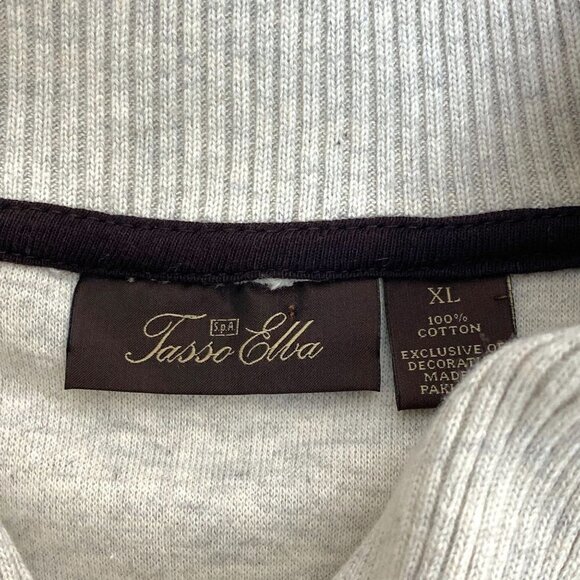 Tasso Elba Mens Sweater Size XL 100% Cotton Light gray Toggle Collar - Picture 5 of 9